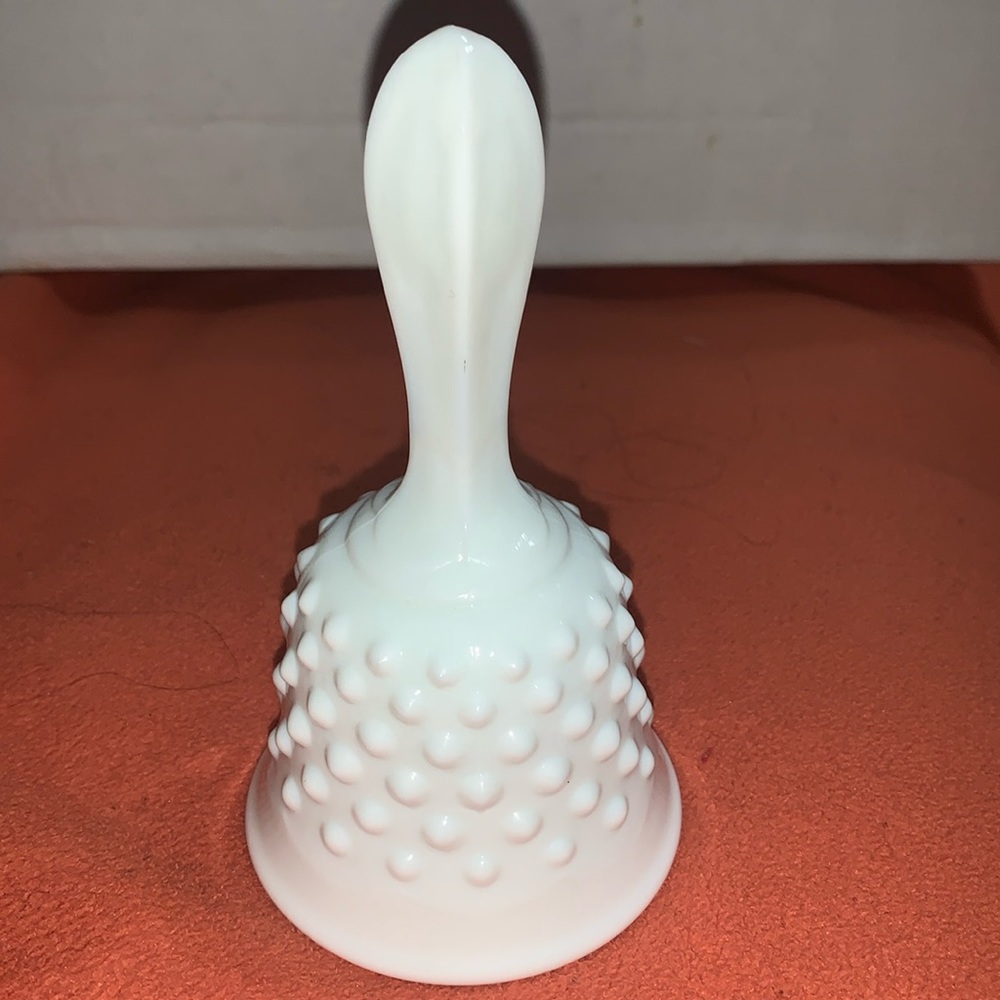 Vintage Fenton Hobnail Milk Glass Bell / crystal ball